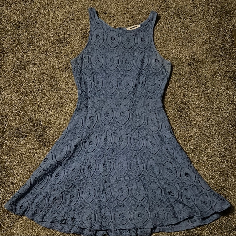 Elegant Blue Lace Dress